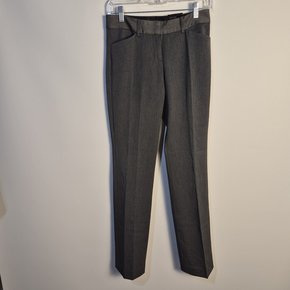 NWT Express 0 Editor Barely Boot Dress Pants Low Rise Gray Office Career